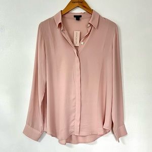 Ann Taylor Blush Button Down Blouse, SP